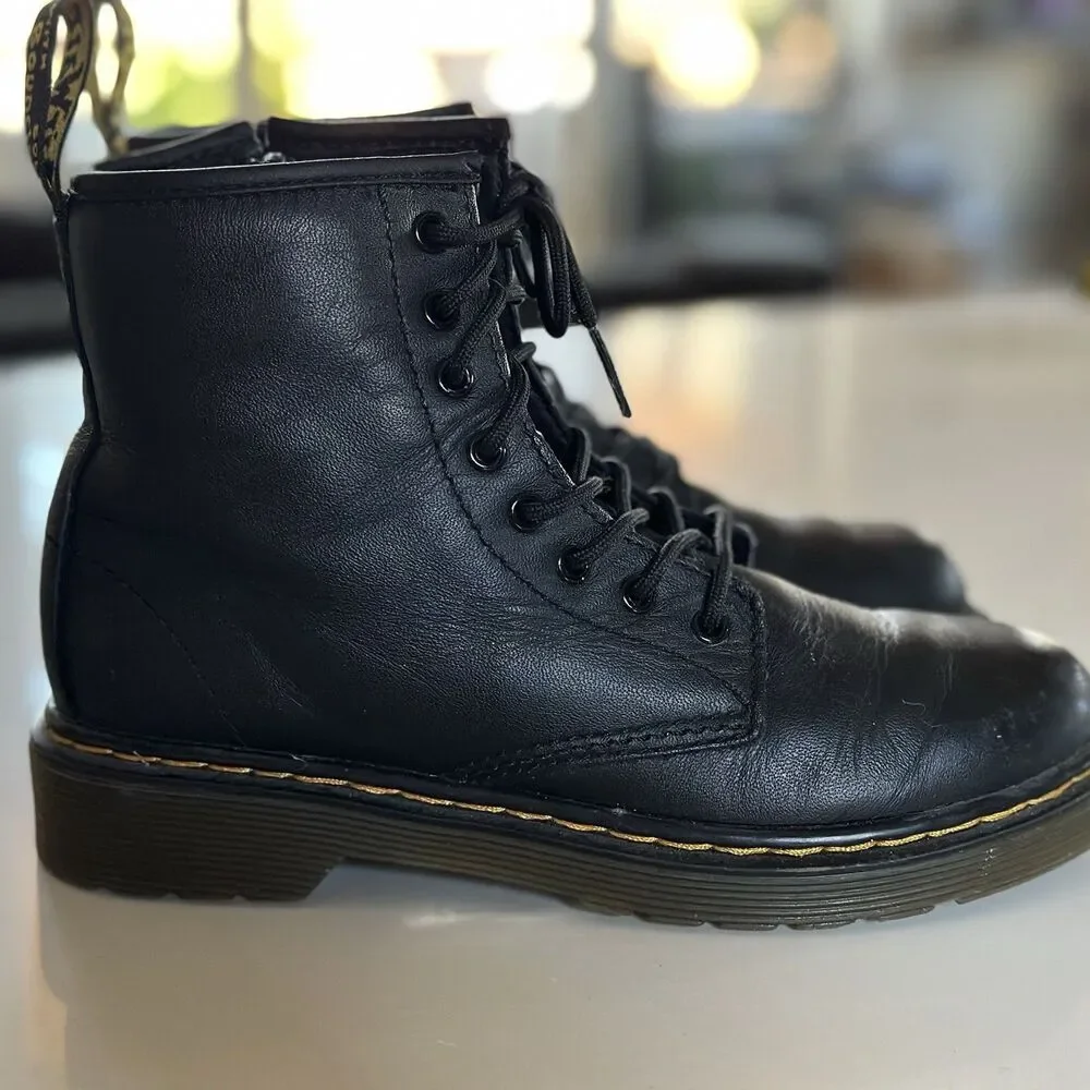 Dr. Martens Docs 1460J Combat Boots - Junior/Youth Sz. 2 - Leather Zip Up-Unisex